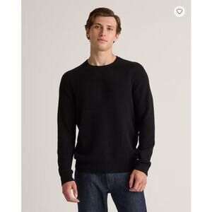 Quince Mens  Cashmere Waffle Sweatshirt Black Size XL NWT